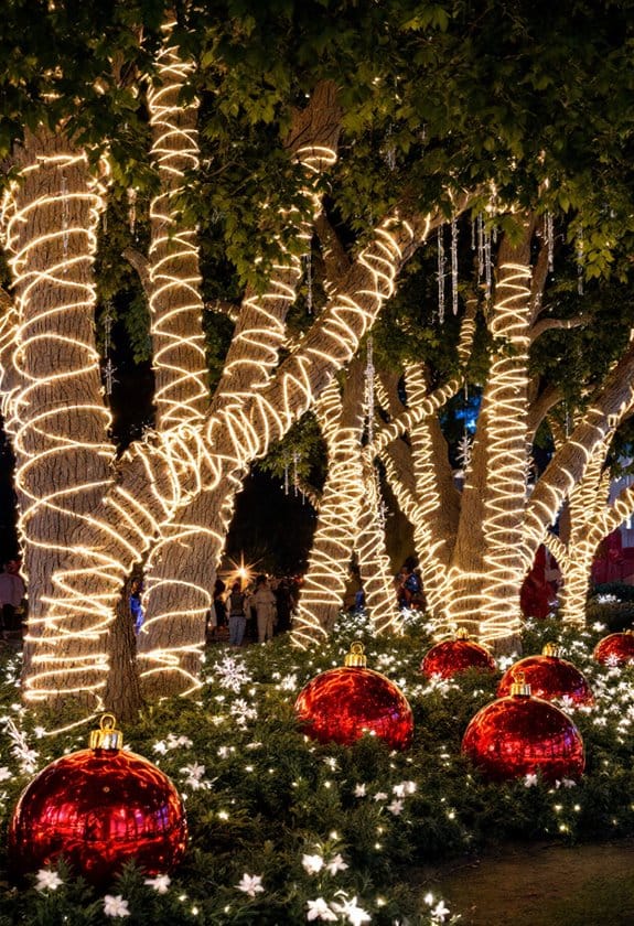 festive outdoor tree decorations