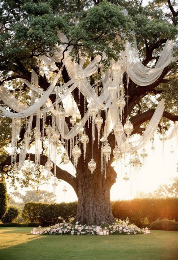 outdoor wedding tree decor