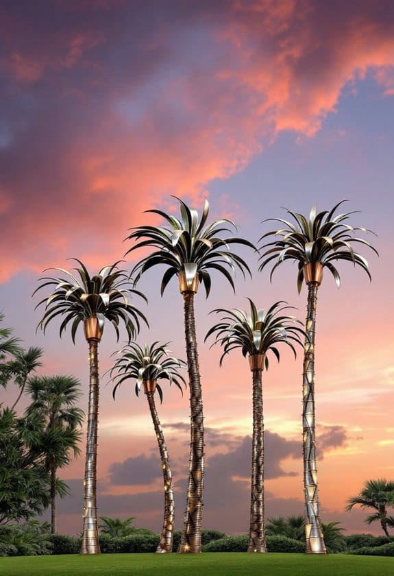 selecting outdoor metal palms