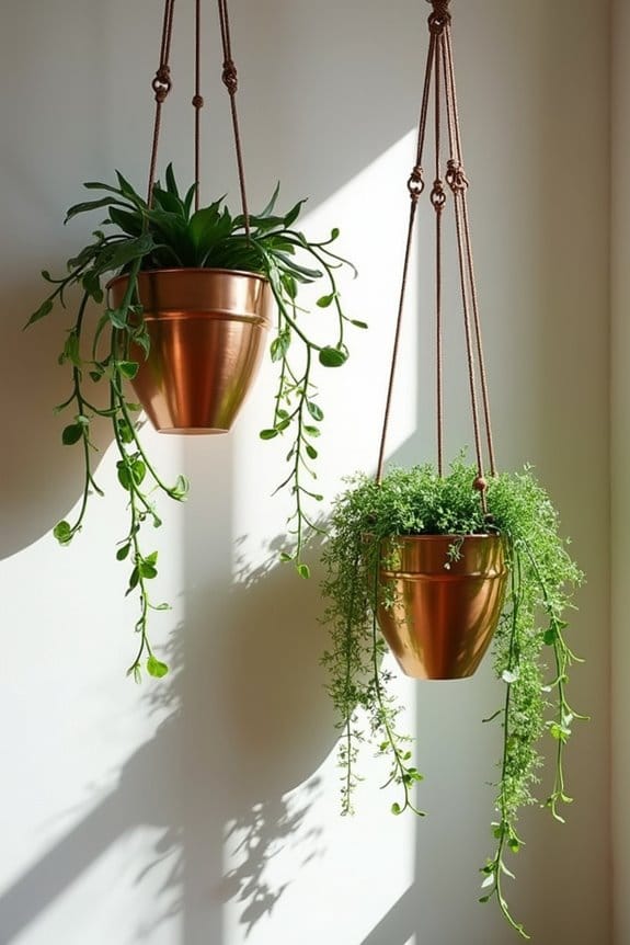 elegant metal hanging vessels