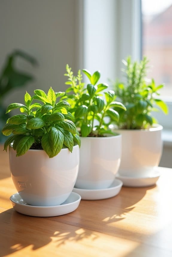 herb pots with self watering