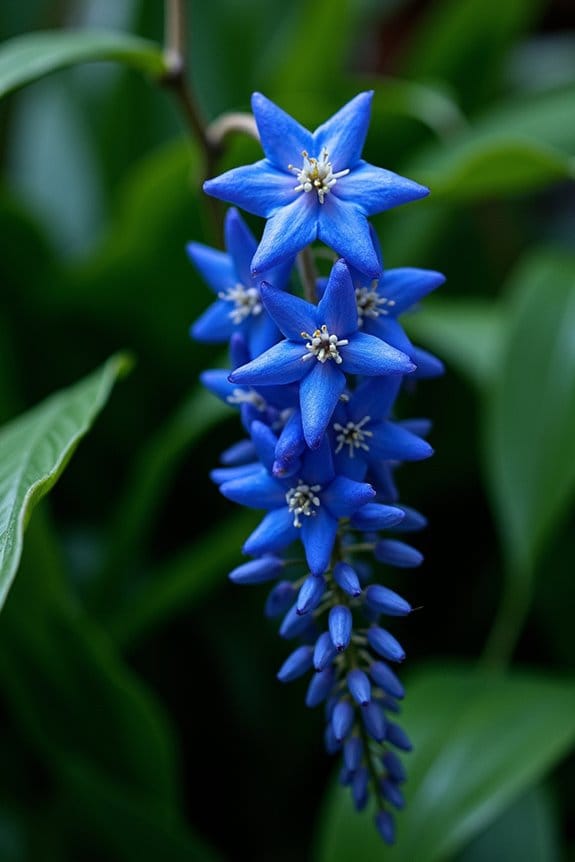 tropical blue blooming vine